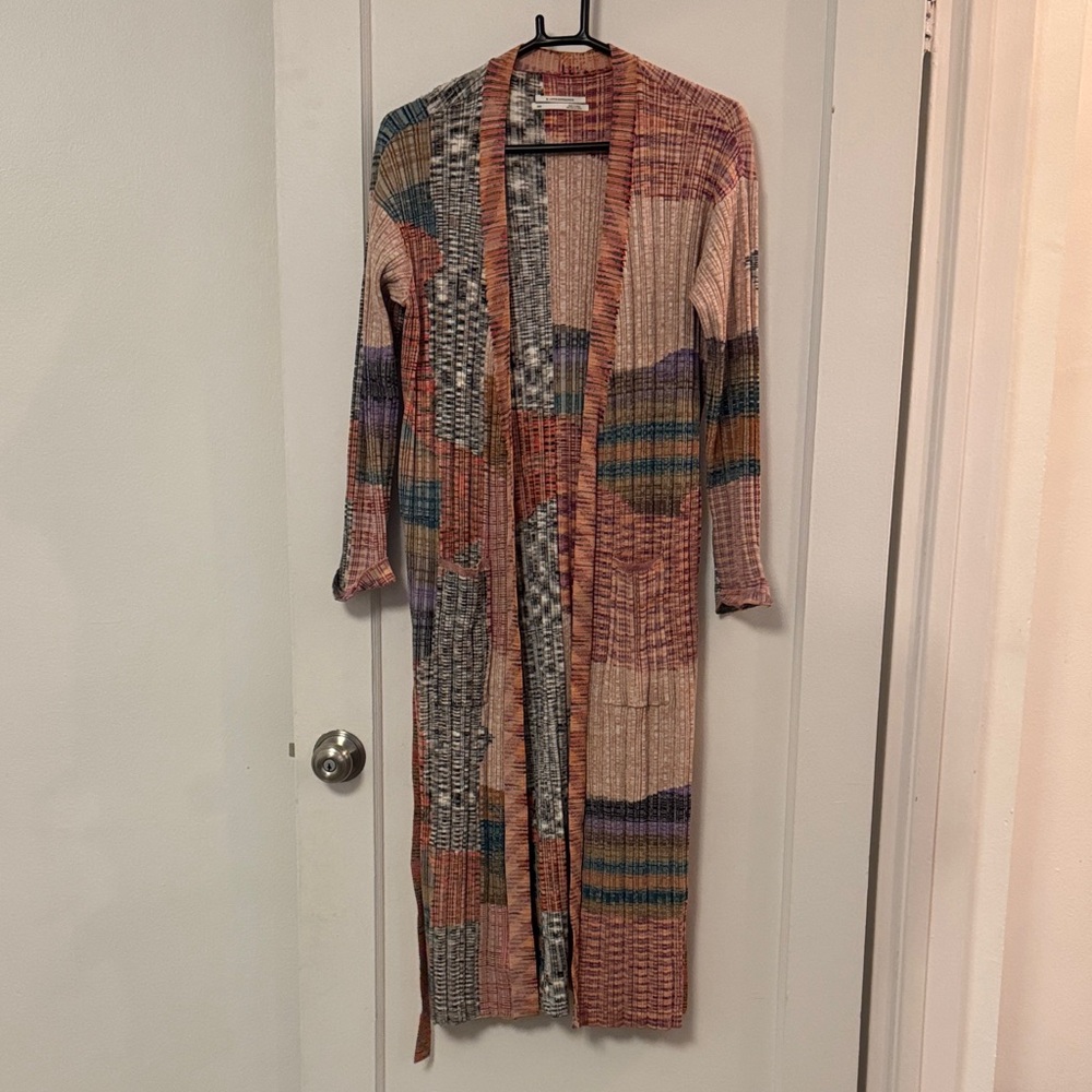 Anthropologie Vibrant Knit Cardigan with Stripes